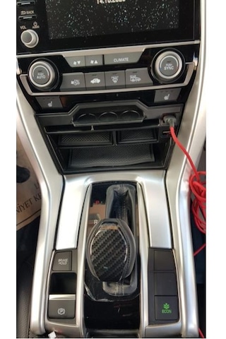 Honda Civic FC5 İçin Uyumlu-FK7 Usb Portlu Multimedya Altı Konsol Bölmesi