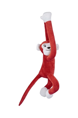 Boumini Toys Boyuna Sarılan Pelüş Maymun Kırmızı Elleri Çıtçıtlı 55 CM - Kırmızı