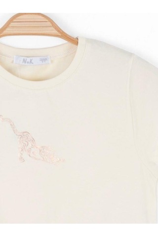 Nk Kids Kız Çocuk Pamuklu Crop Tshirt-15554 Bej
