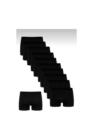Nacar Store Erkek 10 Lu Pamuklu Likralı Esnek Kumaş Siyah Boxer