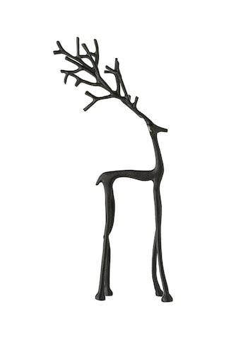 Moveevo Büyük Boy Siyah Asevi Eliflik Heykeli - Modern Metal Dekoratif Noel Figürü, Ev Ofis Mutfak Odası Süs Eşyası