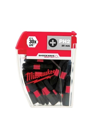 Milwaukee Bits Uç Ph2 25mm 25 Li Paket Shockwave Milwaukee Bits Uç Ph2 25mm 25 Li Paket Shockwave