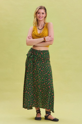 Salaş Asimetrik Etek Yeşil