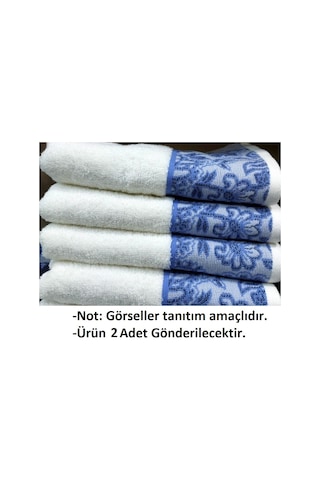 Özdilek 2li Pamuklu El-yüz Havlusu 50x90 -paijley Kreme Mavi Krem