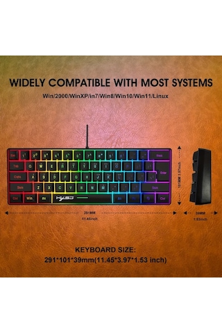 Techbloom V700+a869 White 61 Tuş Rgb Aydınlatmalı Mini Kablolu Oyun Klavyesi Ve Ergonomik Fare Seti Ofis Ve Oyun Kullanımı İçin Diğer