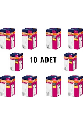 Osram Led Value 8 5w 60w Led Ampul Sarı Işık E27 Normal Duy 10lu Paket