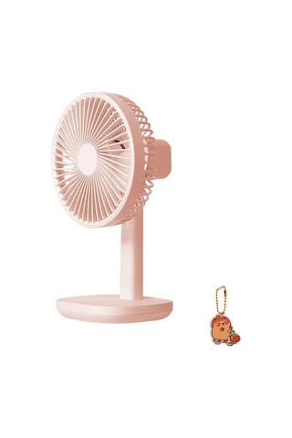Cacaomasaüstü Şarj Edilebilir Fan Küçük Taşınabilir Klima Otomatik Dönen Vantilatör 3 Hız Yyeutb Pembe