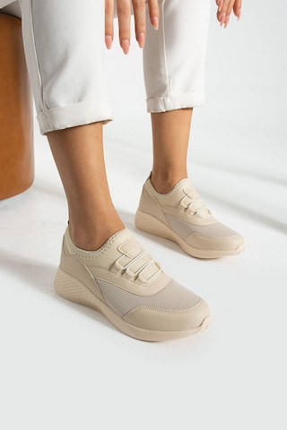 Bej Anatomik Esnek Taban Slip-on Spor Ayakkabı Günlük Sneaker Bej