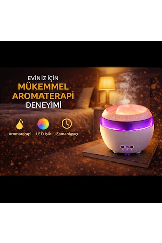 Led Işıklı Hava Nemlendirici Ve Ultrasonik Aroma Difüzör Sessiz Çalışma & Zamanlayıcı