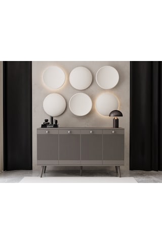 Melura Konsol 160 Cm %100 Mdf Lake Ahşap Ayaklı Gri