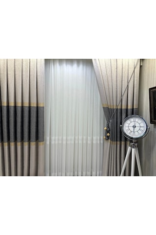 Nivemeshome Salda Gri V-2002 1/3 Sık Pileli Fon Perde Apm Gri