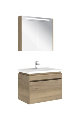 Kale Idea 2.0 80 Cm Tek Çekmeceli Set Pasifik A Lavabo Dolabı + Aynalı Dolap Ceviz