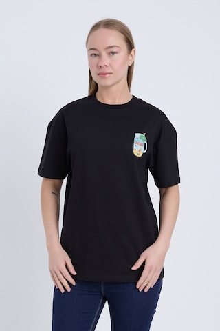 Velvoria Unisex Oversize Siyah Summer T-shirt