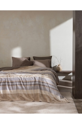 Mozel Çift Kişilik Welsoft Baskılı Battaniye - Bej/gri 8684427292341 Çok Renkli