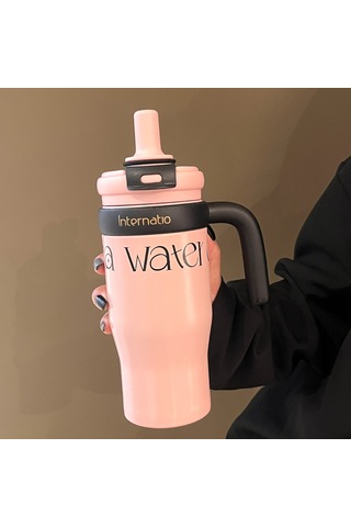 Aurora Büyükkapasiteli Taşına Termos Bardağısu Bardağı Pembe