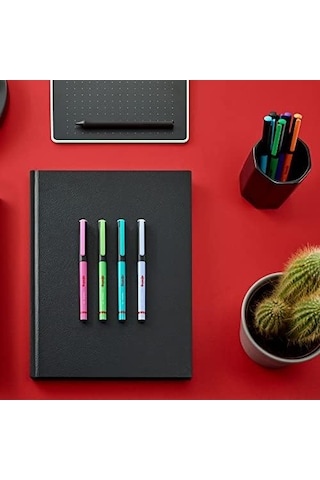 Fineliner, İnce Keçe Uçlu Kalem 0.4 Mm, 10'lu Paket, Karışık Renkler