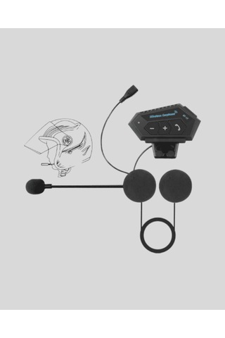 Bt22 Motosiklet Bluetooth Kulaklık, Kablosuz, Mikrofonlu, Gürültü Azaltmalı
