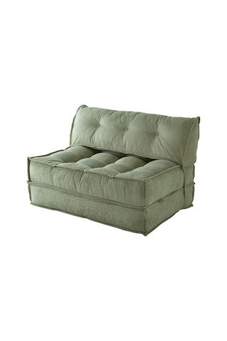 Homedius Mocca Fitilli Kadife Çift Kişilik Katlanır Yatak Olabilen Koltuk-çağla Yeşili Gri