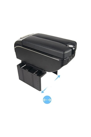 Fiat Linea Uyumlu Kol Dayama Kolçak Usb'li Bardaklıklı Çift Açılır Siyah Deri 1.sınıf Kaliteli