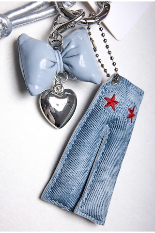 Mavi Çoklu Obje Charm Anahtarlık Telefon Denim Ve Çanta Aksesuarı