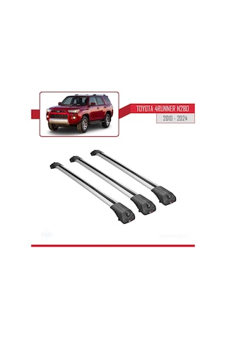 Toyota 4runner N280 2010 Ve Sonrası İle Uyumlu Ace-1 Ara Atkı Tavan Barı Gri 3 Adet Bar
