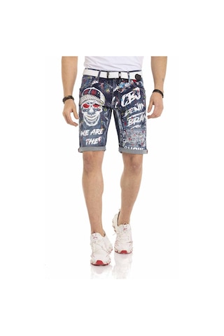 Ck255 Boyalı Erkek Kot Şort Mavi