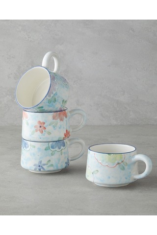 Pastel Reflections Seramik Kupa 260 Ml Mavi-yeşil-sarı