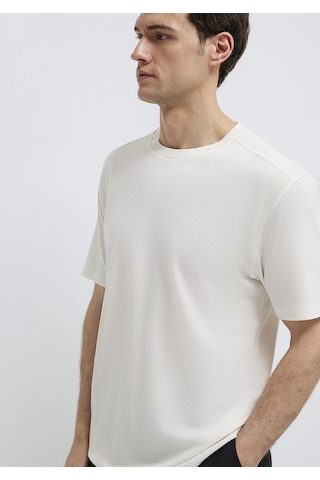 Mavi - Soft-premium Ekru Tencel Liyosel Karışımlı Tişört 0613468-70057 Ekru