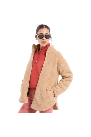 Sportive Sherpa Kadın Kahverengi Günlük Stil Polar 24kk019-khve Kahverengi