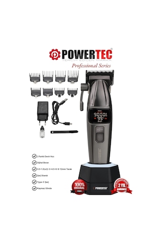 Powertec TR-4646 Profesyonel Saç Sakal Tıraş Makinesi 0.5mm Tarak Dahil