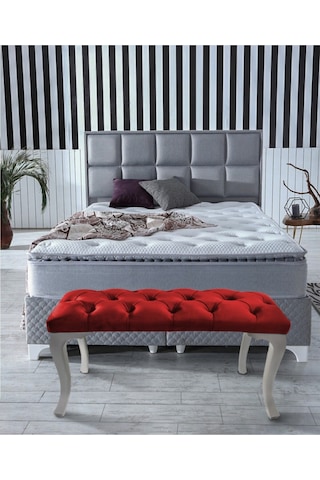 Bordo Chester Model Babyface Kumaş Bench&koltuk&tabure&pofuduk Yatak Odası Takımı Ucu&önü Puff