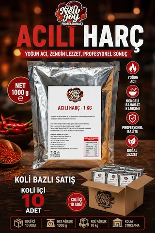Chefs New Joy Acılı Harç 10 x 1 KG 1 Koli