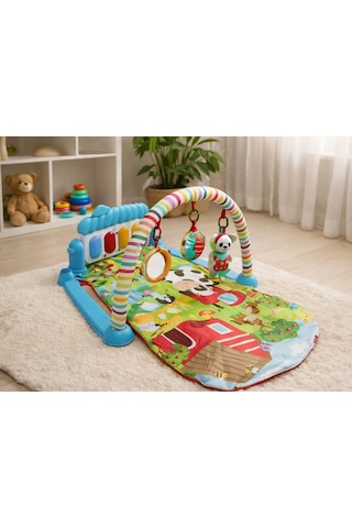 Toys2you Piyanolu Oyun Halısı Işıklı ve Müzikli Gelişim Matı Safari 70x45x35