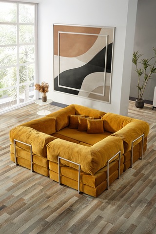 Legom Avanos Aktivite Koltuğu Yatak Olabilen Çok Amaçlı Kanepe Koltuk Takımı Hardal Hardal