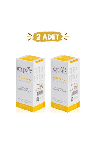 Rosemix - 442 - - Vitamiv C Serum Kolojen-hyalüronik Asit 30 Ml - 2 Adetlik - Shophnrl - Set Ürün