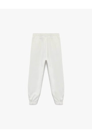 Koton Şardonlu Beli Lastikli Baskılı Jogger Ekru Kız Çocuk Eşofman Altı 6wkg40049ak Ekru
