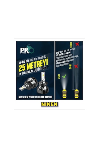 Niken Far Ampulü Led Xenon Pro Serisi H3