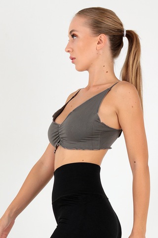 Doremi Büzgü Detay Ayarlanabilir Askılı Büstiyer Gri-xs gri