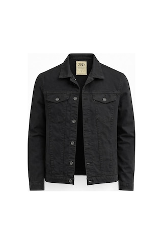Classics Men Zbd Erkek Jean Denim Standart Kalıp Cepli Düğmeli Kot Ceket 7590 Siyah
