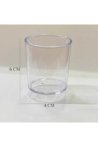 Mika Akrilik Shot Bardak Mum Bardağı 6x4.2 Cm 35 Cc 12 Adet