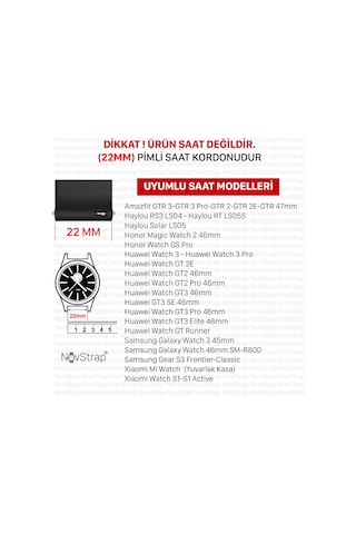 NovStrap Xiaomi Mi Watch ile Uyumlu Kordon Kayış (22mm) Flexible Elastik Örgü Kayış