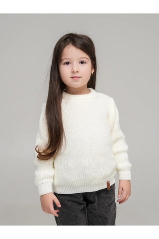 Djaza Kids Çocuklar İçin Örme Oversize Kazak 242518028 Sütlü