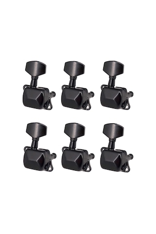 Geeroyoo Yüksek Performanslı 6 Saplı Yarı Kapalı Elektro Gitar Akort Anahtarı - Siyah