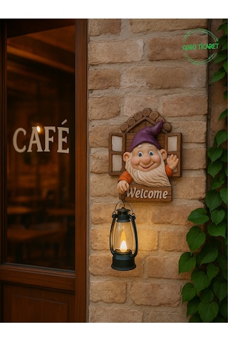 Fenerli Welcome Cücesi Dekoratif Kapı Ve Duvar Süsü Mor