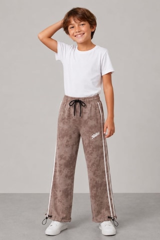 Pina Kids Erkek Çocuk Beli İpli Rahat Kesim Paça Ayarlanabilir Lastikli Eşofman Altı Esf7015 Kahverengi