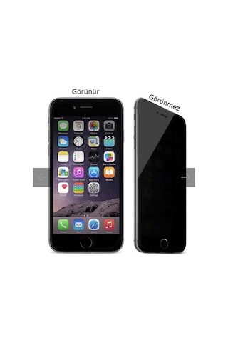 Apple Uyumlu iPhone 8 Plus Mat Hayalet Ekran Gizli Privacy Tam Kaplayan Kırılmaz Cam Seramik Ekran Koruyucu Siyah