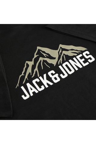 Jack & Jones Erkek Gögüs Baskili Regular Fit Bisiklet Yaka - Roche - 12298443 Siyah