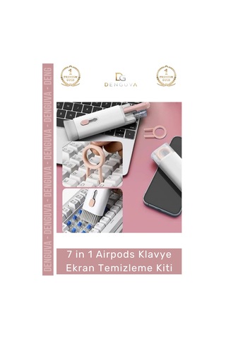 Premium Çok Fonksiyonlu Güçlü Silikon Uçlu 7 İn 1 Airpods Klavye Ekran Temizleme Kiti