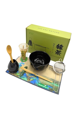 6 Parça Siyah Renk Matcha Çayı Hazırlama Seti - Geleneksel Japon Matcha Seti