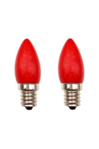 Konesam E12 Bazlı Kırmızı Cam Kapaklı 1.5w Led Mum Ampülü - 4 Adet Smd2835 Led Işık Kaynağı - 220v 2'li Paket